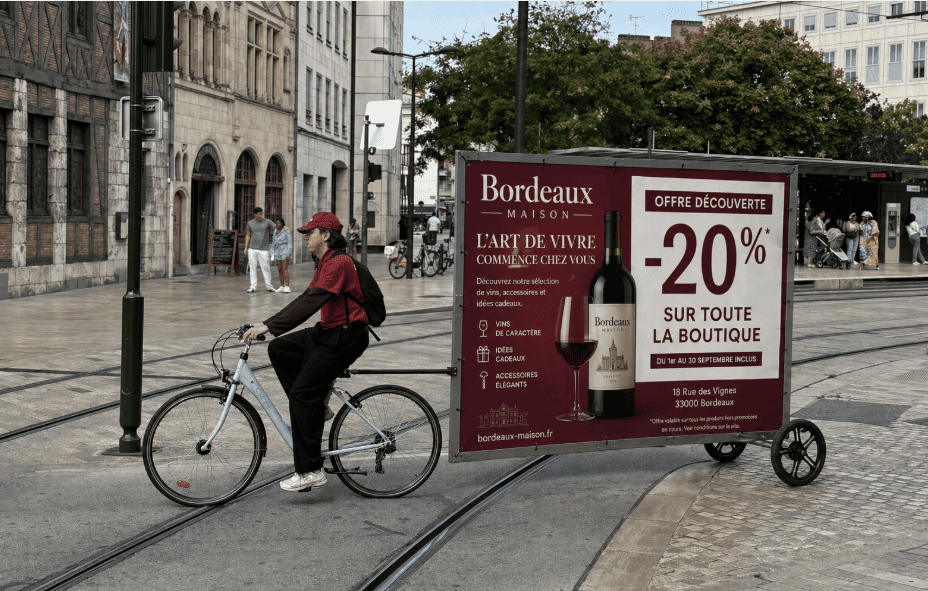 agence street marketing bordeaux vélo publicitaire